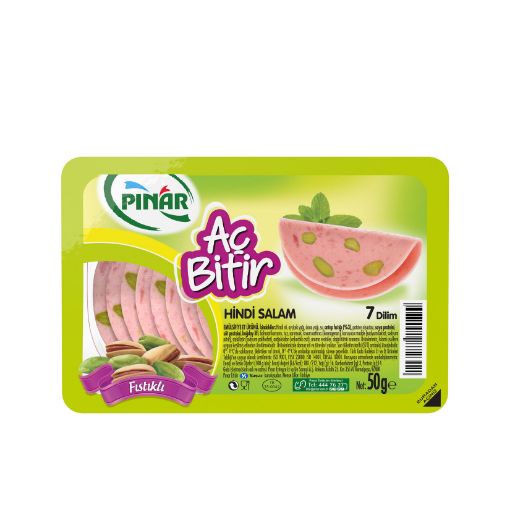 Picture of Pinar Ac Bitir Turkey Salami with Pistachio 7 Slices 50g
