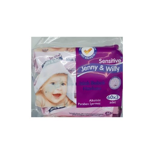 Picture of Jenny and Willy Wet Baby Towel 60 x 3 pcs
