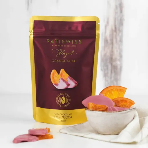 Picture of Patiswiss Glazed Orange Slices 47% Cocoa 80 G