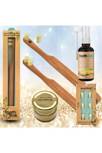 CMarket | Toothwak Miswak Toothbrush + Powder + Changeable Heads and ...