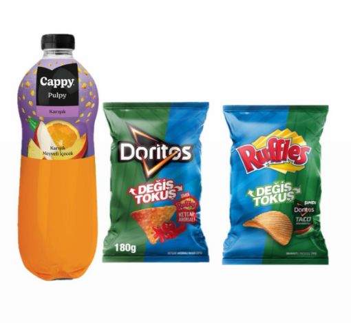 Picture of Cappy 1 L + Doritos Chips + Ruffles Chips 