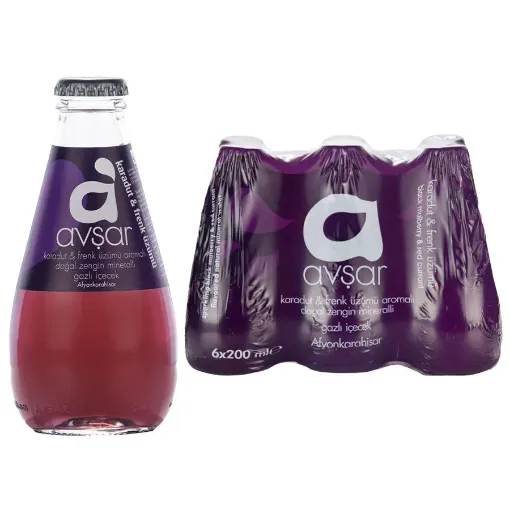Picture of Avsar Black Mulberry and Blackcurrant Flavored Carbonated Drink 200 ML x 6