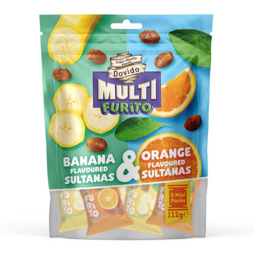 Picture of Dovido Multi Furito Banana & Orange Flavored Sultanas 112g