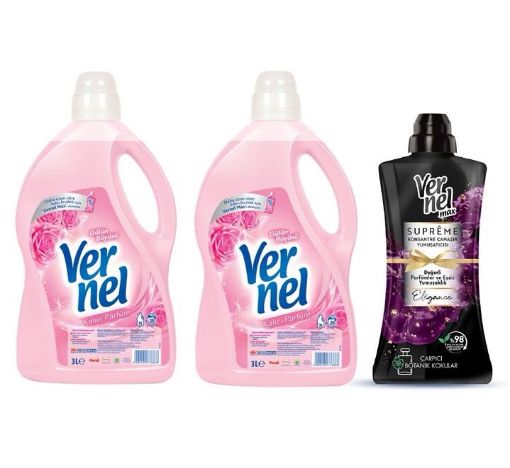 Picture of Vernel Fabric Softener 3L x 2 + 1 Free Vernel Max Supreme Concentrated Laundry Softener Elegance 1200 ml
