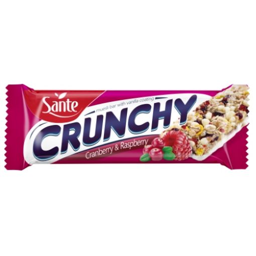 Picture of Sante Muesli Bar Crunchy Cranberry and Raspberry with Vanilla Coating 40 G