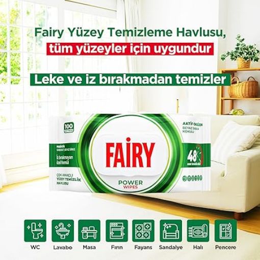 Picture of Fairy Multi-Purpose Surface Cleaning Towel 100 Sheets | White Soap