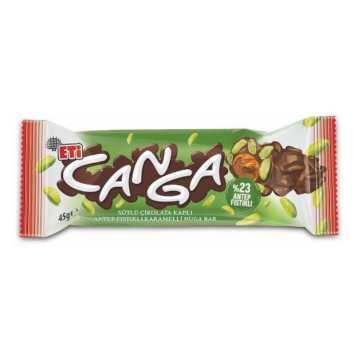 Picture of Eti Canga Milk Chocolate Covered Pistachio Caramel Nougat Bar 45 G