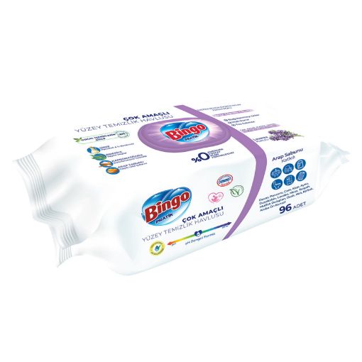 Picture of Bingo Surface Cleaning Wipes, Lavender, Pack of 96 wipes