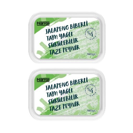Picture of Harras Jalapeno Pepper Flavored Full Fat Spreadable Fresh Cheese 180 g x 2