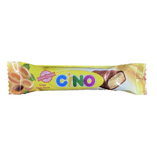 Picture of Cino Milk Chocolate Coated Bar with Real Apricot Pieces 25g