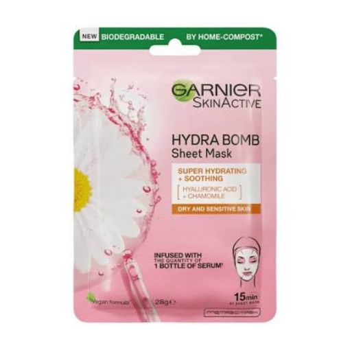 Picture of Garnier Hydra Bomb Hyaluronic Acid Chamomile Soothing Sheet Mask