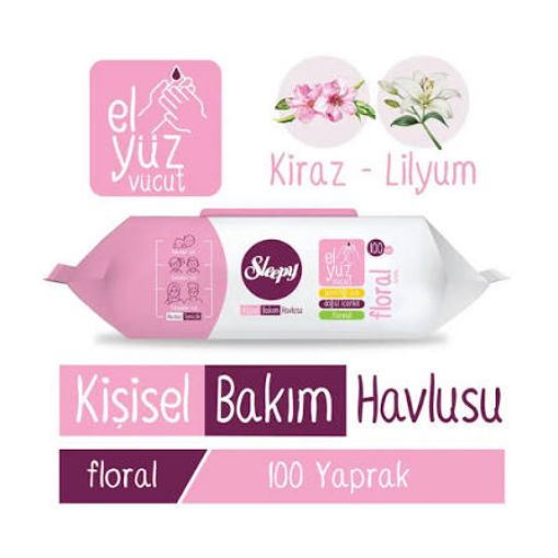 Picture of  Sleepy Personal Care Towel – Cherry & Lily – 100 Wipes