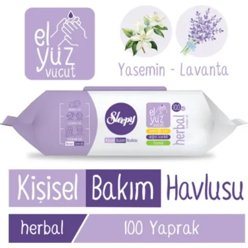 Picture of Sleepy Personal Care Towel – Jasmine and Lavender 100 Wipes
