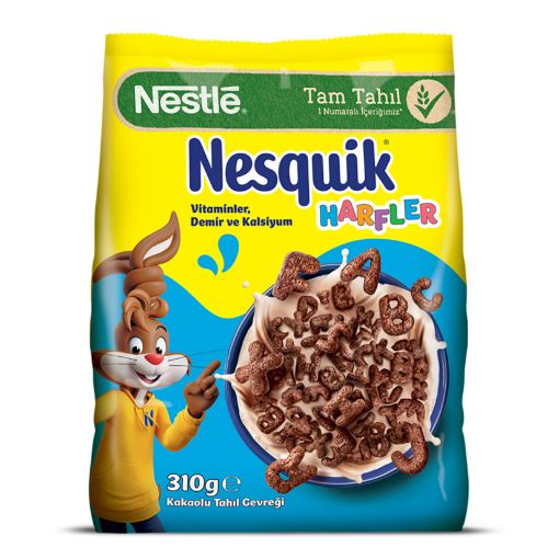 Picture of Nestle Nesquik Letters Cocoa Flavored Wheat and Corn Cereal 310g