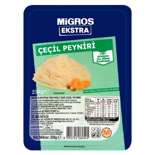 Picture of Migros Extra Full Fat Fresh Çeçil Cheese 250 g