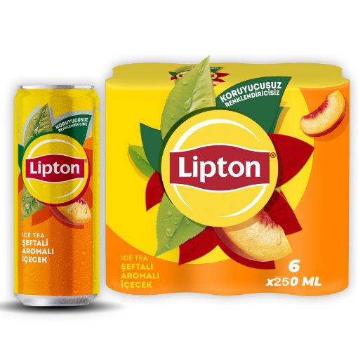 Picture of Lipton Ice Tea Peach Flavored Drink 6 x 250 ml