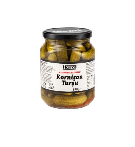 Picture of Harras Pickled Gherkins 27% Less Salt 670 G